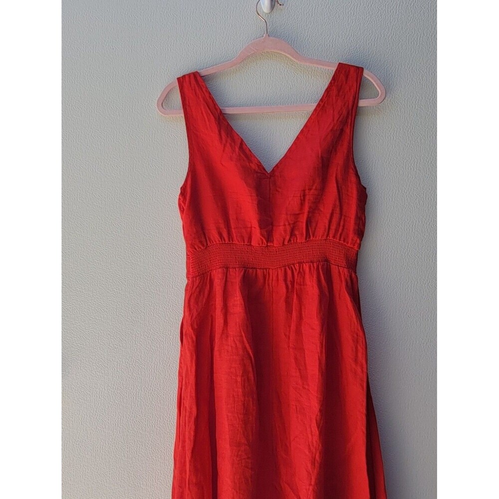 Cynthia Rowley Red V-Neck Midi Dress Women US 6. - Picture 3 of 7